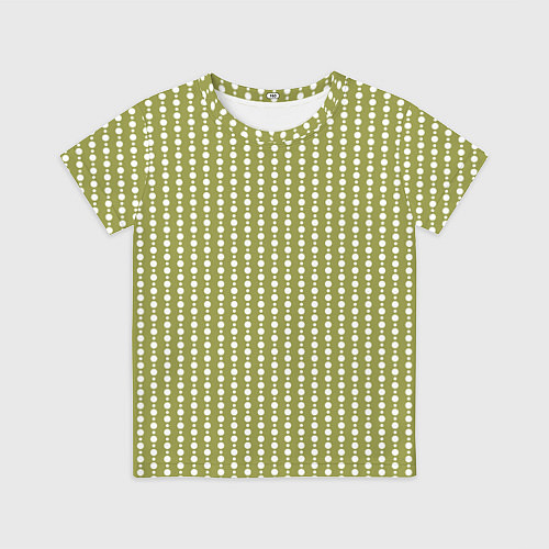 Детская футболка Тёмный оливковый кружочки / 3D-принт – фото 1