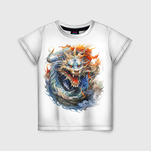 Детская футболка Портрет китайского дракона символа Нового года / 3D-принт – фото 1