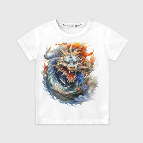 Детская футболка Портрет китайского дракона символа Нового года / 3D-принт – фото 1