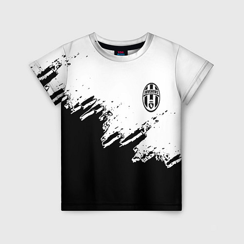 Детская футболка Juventus black sport texture / 3D-принт – фото 1