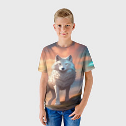 Футболка детская Небесная волчица, цвет: 3D-принт — фото 2