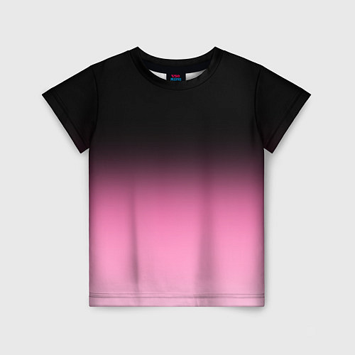 Детская футболка Черно-розовый градиент / 3D-принт – фото 1