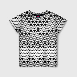 Футболка детская Треугольники чёрные и белые, цвет: 3D-принт