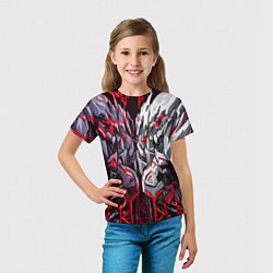 Футболка детская Адская каменная броня красная, цвет: 3D-принт — фото 2