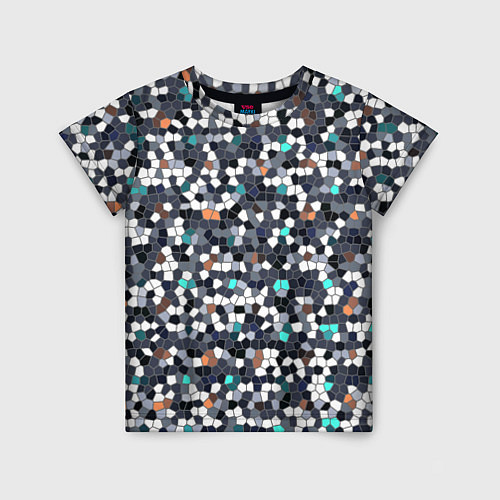 Детская футболка Мозаика серый / 3D-принт – фото 1