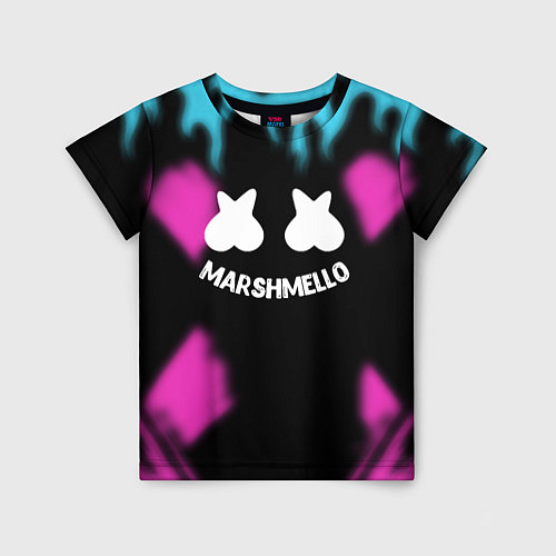 Детская футболка Маршмеллоу неон камсток / 3D-принт – фото 1