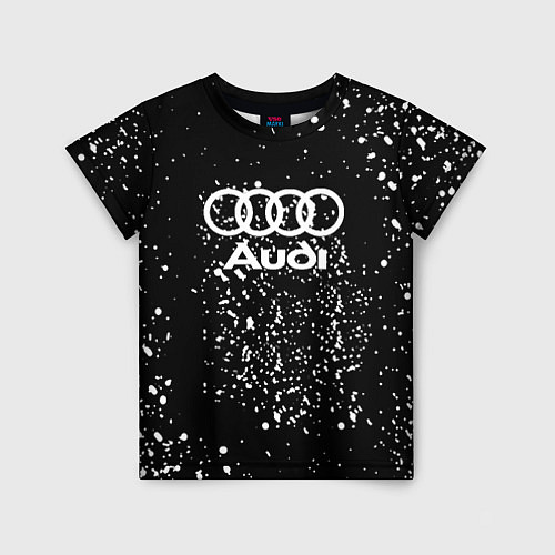 Детская футболка Audi белая краска авто спорт / 3D-принт – фото 1
