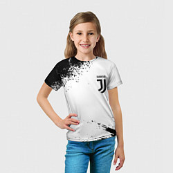 Футболка детская Juventus sport color black, цвет: 3D-принт — фото 2