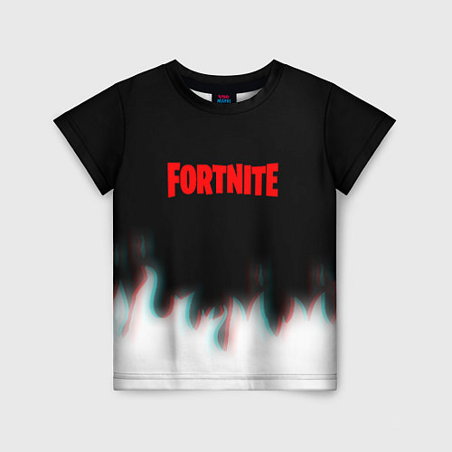 Детская футболка Fortnite flame glitch / 3D-принт – фото 1