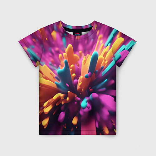 Детская футболка Яркий всплеск / 3D-принт – фото 1