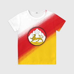 Футболка детская Герб Осетии на фоне, цвет: 3D-принт