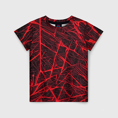 Детская футболка Красная паутина на чёрном фоне / 3D-принт – фото 1