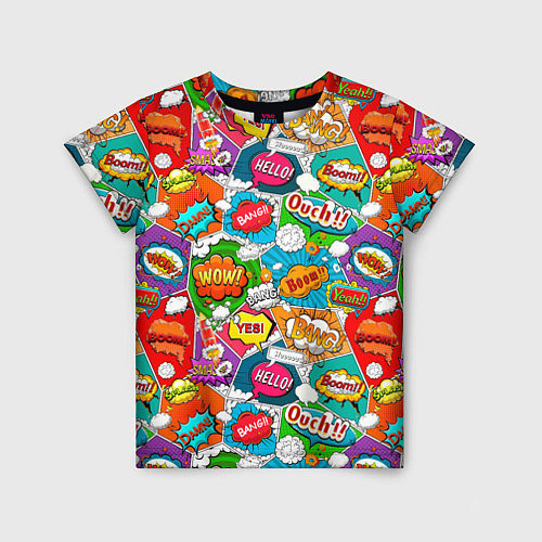 Детская футболка Bang Boom Ouch pop art pattern / 3D-принт – фото 1