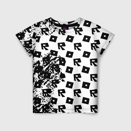 Детская футболка Roblox pattern game black / 3D-принт – фото 1