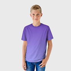 Футболка детская Светлый фиолетовый градиент, цвет: 3D-принт — фото 2
