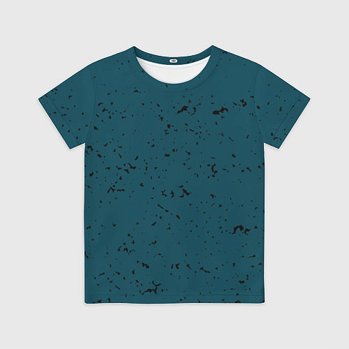 Детская футболка Тёмный сине-зелёный с чёрными вкраплениями / 3D-принт – фото 1