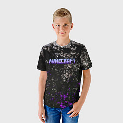 Футболка детская Minecraft брызги красок неон, цвет: 3D-принт — фото 2