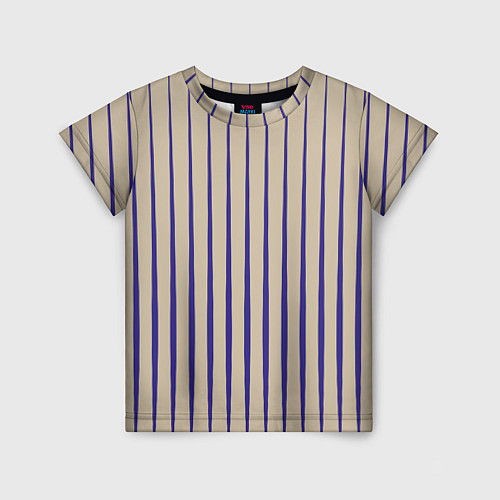 Детская футболка Синие вертикальные линии / 3D-принт – фото 1