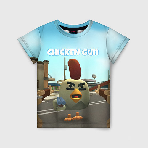 Детская футболка Chicken Gun - shooter / 3D-принт – фото 1