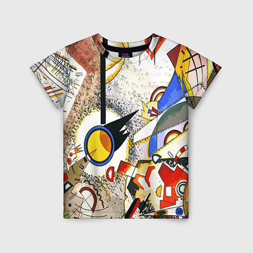 Детская футболка Кандинский картина - шумная акварель / 3D-принт – фото 1