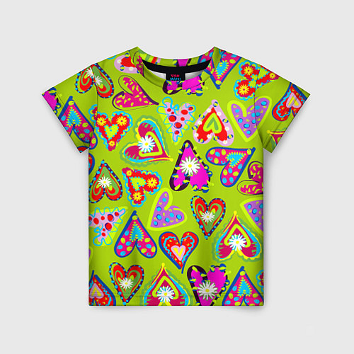 Детская футболка Сердца в мексиканском стиле / 3D-принт – фото 1