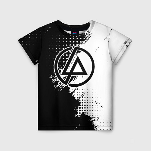 Детская футболка Linkin park - черно-белая абстракция / 3D-принт – фото 1