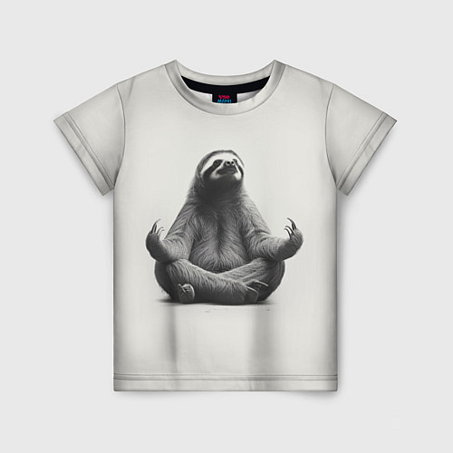 Детская футболка Ленивиц в позе лотоса / 3D-принт – фото 1