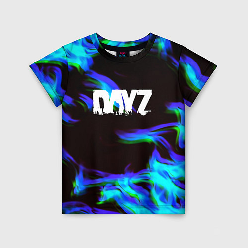 Детская футболка Dayz огонь синий / 3D-принт – фото 1