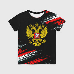 Футболка детская Герб РФ краски патриотический, цвет: 3D-принт