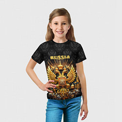 Футболка детская Russia gold, цвет: 3D-принт — фото 2