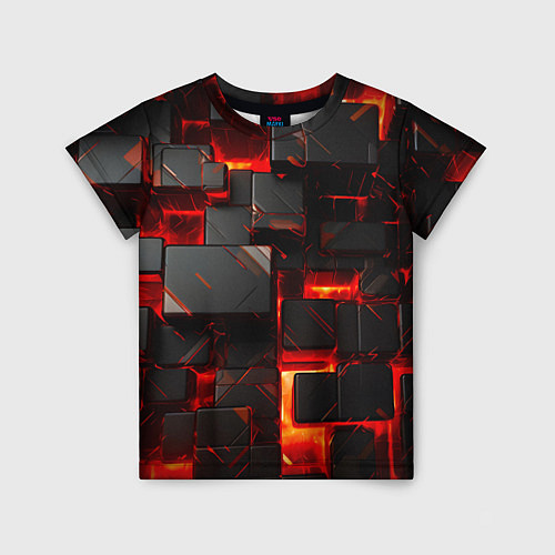 Детская футболка Неоновые квадратики / 3D-принт – фото 1