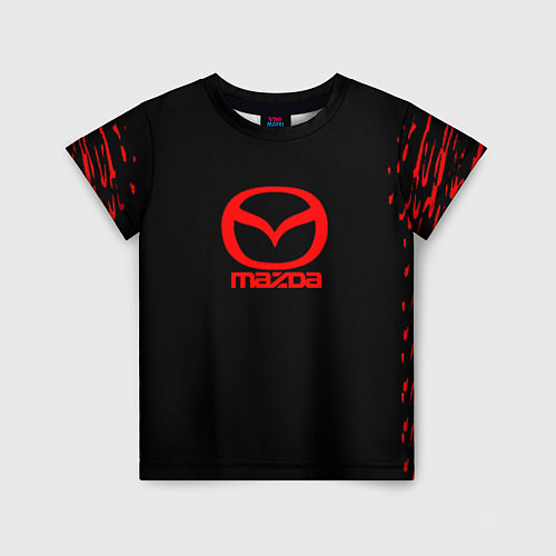 Детская футболка Mazda краски красные штрихи / 3D-принт – фото 1