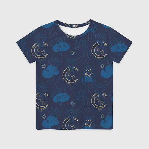 Детская футболка Ангелы в ночном небе / 3D-принт – фото 1