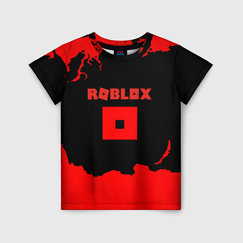 Детская футболка Roblox краски красные / 3D-принт – фото 1