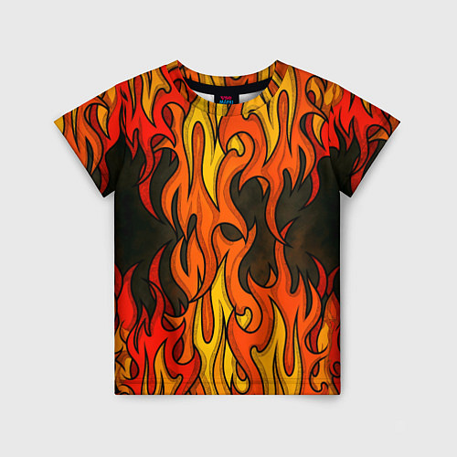 Детская футболка Языки пламени арт / 3D-принт – фото 1
