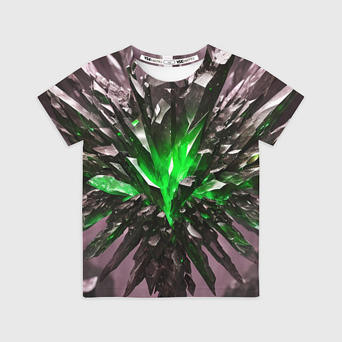 Детская футболка Драгоценный камень зелёный / 3D-принт – фото 1