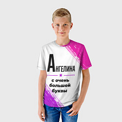 Футболка детская Ангелина ну с очень большой буквы, цвет: 3D-принт — фото 2