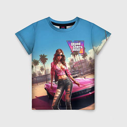 Детская футболка GTA 6 girl logo / 3D-принт – фото 1