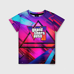 Футболка детская GTA 6 logo абстракция, цвет: 3D-принт