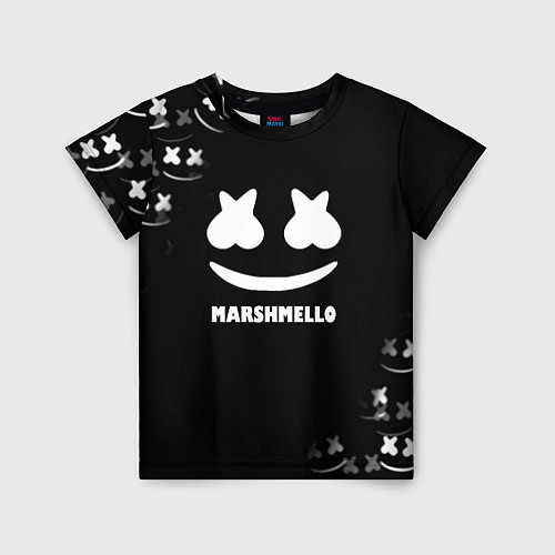 Детская футболка Marshmello белое лого / 3D-принт – фото 1