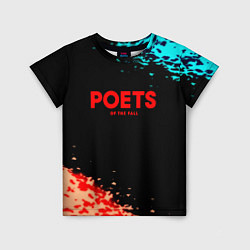 Футболка детская Poets of the fall краски брызги, цвет: 3D-принт