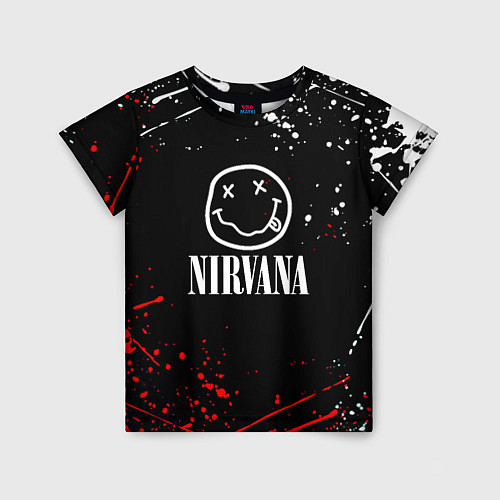 Детская футболка Nirvana брызги красок / 3D-принт – фото 1