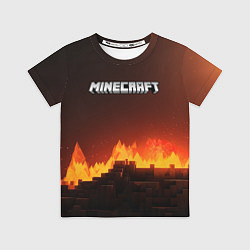 Футболка детская Minecraft огненная стена, цвет: 3D-принт