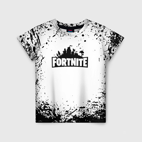 Детская футболка Fortnite краски чёрные / 3D-принт – фото 1