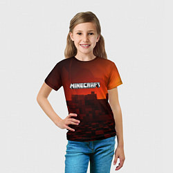 Футболка детская Minecraft огненные кубы, цвет: 3D-принт — фото 2