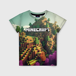 Футболка детская Minecraft logo карты, цвет: 3D-принт