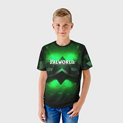 Футболка детская Palworld logo green dark, цвет: 3D-принт — фото 2