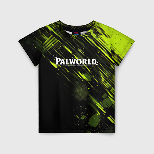 Детская футболка Palworld logo black green / 3D-принт – фото 1