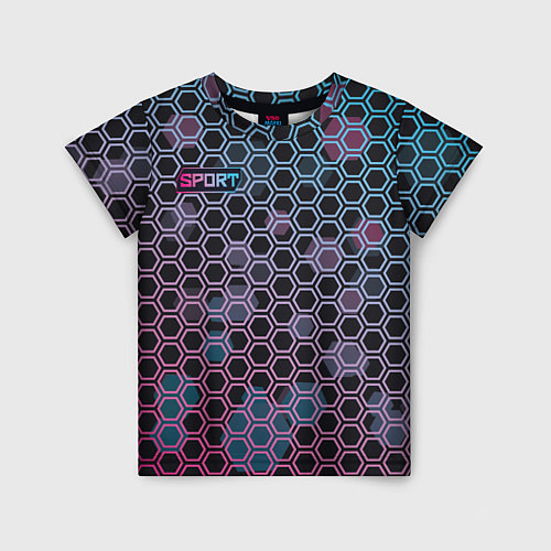 Детская футболка Sport шестигранники / 3D-принт – фото 1
