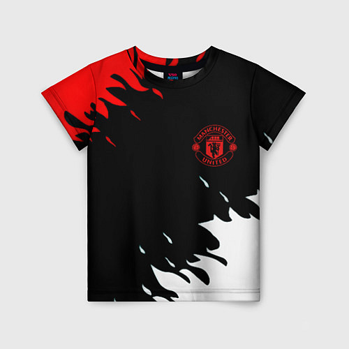Детская футболка Manchester United flame fc / 3D-принт – фото 1